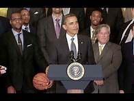 Video thumbnail for President Obama Welcomes the 2012 NBA Champion Miami Heat