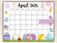 Video thumbnail for EDITABLE April 2025 Calendar, Printable Calendar 2025, Beautiful Easter Calendar W/ Eggs, Monthly Classroom Calendar, Kids Family Calendar - Etsy