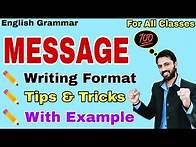 Video thumbnail for Message Writing Skills | Message Writing Format | How to Write a Message | Message Writing Examples