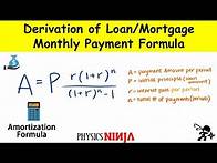 Video thumbnail for Derivation of Loan/Mortgage Monthly Payment Formula