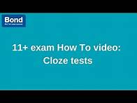 Video thumbnail for 11+ exam: English – Cloze tests | Bond 11+