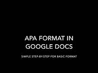Video thumbnail for APA Format in Google Docs