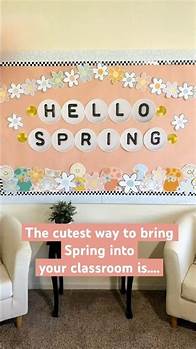 Video thumbnail for Hello Spring bulletin board and door decor set for teachers! #springboard
