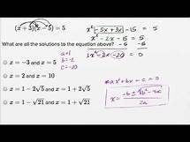 Video thumbnail for Solving quadratic equations | Harder example | Math | SAT | Khan Academy