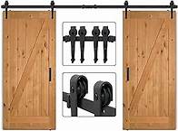 Video thumbnail for Smartxchoices 12 FT Double Sliding Barn Door Hardware Kit Basic Sliding Track Hardware Kit with Rollers-Smoothly and Quietly -Easy Install with Installation Instruction -Fit 36"-40" Wide Door Panel