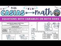 Video thumbnail for Solving Equations with Variables on Both Sides | 8th Grade Math Pre-Algebra
