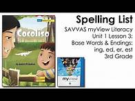 Video thumbnail for SAVVAS MyView Literacy Spelling Unit 1 Lesson 3 - 3rd Grade