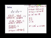 Video thumbnail for Equations: Advanced Algebraic Fractions