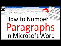 Video thumbnail for How to Number Paragraphs in Microsoft Word