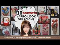 Video thumbnail for 10 Pro Secrets for creating Gorgeous High End Look Gift Baskets everyone loves – Dollar Tree & more!