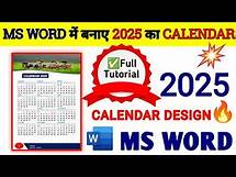 Video thumbnail for Complete 2025 Calendar Design tutorial in MS Word | Calendar Design in MS Word