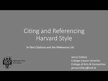 Video thumbnail for Citing and referencing using the Harvard Style
