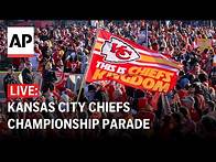 Video thumbnail for Kansas City Chiefs parade 2024: Full speeches from Patrick Mahomes, Travis Kelce