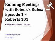 Video thumbnail for Running Meetings with Robert's Rules - Episode 1 - Roberts 101