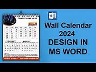 Video thumbnail for Calendar design in ms word || how to make 2024 calendar in ms word