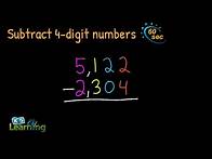 Video thumbnail for Subtract 4-Digit Numbers | Example