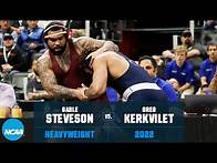 Video thumbnail for Gable Steveson vs. Greg Kerkvilet: 2022 NCAA wrestling championship semifinals (285 lb.)