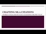 Video thumbnail for MLA Formatting: How to Cite a PDF