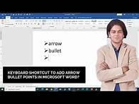 Video thumbnail for Keyboard shortcut to add arrow bullet points in Microsoft Word?