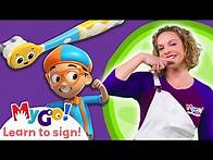 Video thumbnail for Learn Sign Language with Blippi Wonders! | Toothbrush | MyGo! | ASL for Kids