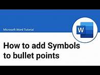 Video thumbnail for How to add Symbols to bullet points | MS Word Tutorial