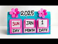 Video thumbnail for How to make a 2025 desk calendar | DIY Calendar | paper Mini calendar | paper crafts for school |DIY
