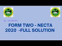 Video thumbnail for FORM TWO MATHEMATICS NECTA 2020.