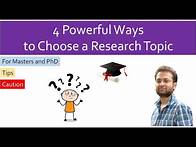 Video thumbnail for How to choose a research topic for dissertation or thesis (PhD)? Best ways to select research topic.