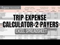 Video thumbnail for Trip Expense Calculator Excel Spreadsheet - 2 Payers