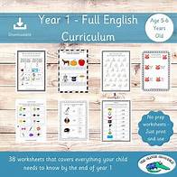 Video thumbnail for Year 1 Full English Curriculum - Printable Worksheets - Key Stage 1 English - Year 1 School - School Worksheets - Year 1 Learning - Etsy