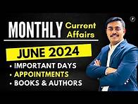 Video thumbnail for June 2024 - Important Days & Themes | Appointments | Books & Authors | Monthly Current Affairs