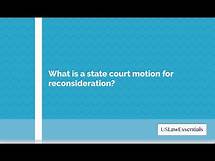 Video thumbnail for What is a motion for reconsideration?