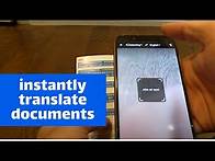 Video thumbnail for How To Translate Documents Instantly Using Phone's Camera? - Google Translate App For Android