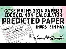Video thumbnail for GCSE Maths Predicted Paper Edexcel Higher Non-Calculator 16th May 2024 | GCSE Maths Revision