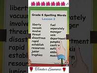 Video thumbnail for Grade 6 Spelling Words Lesson 2