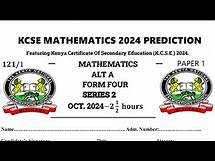 Video thumbnail for KCSE MATHS 2024 PREDICTION PAPER 1 SERIES 2 | SECTION A
