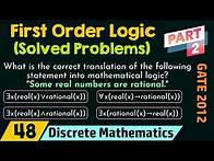 Video thumbnail for First Order Logic (Solved Problems) - Part 2