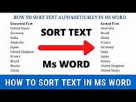 Video thumbnail for How to sort text alphabetically in Word | Arrange text in alphabetical order in Word