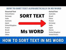 Video thumbnail for How to sort text alphabetically in Word | Arrange text in alphabetical order in Word