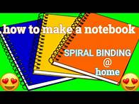 Video thumbnail for How To Spiral Bind A A4 Size Notebook With String||Diy Unruled Spiral Notebook Binding At Home