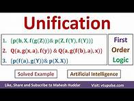 Video thumbnail for 10. Unification in First-Order Logic Propositional Logic Solved Examples Artificial Intelligence