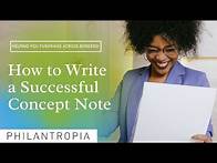 Video thumbnail for How to Write a Successful Concept Note