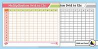 Video thumbnail for Blank Multiplication Grid to 12x