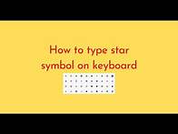 Video thumbnail for How to type star symbol on keyboard