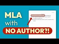Video thumbnail for MLA citation with NO author (works cited and in-text)
