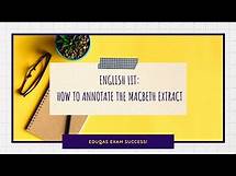 Video thumbnail for Eduqas English Literature Component 1 - Macbeth extract analysis