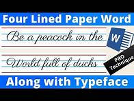 Video thumbnail for Four Lined Paper in MS Word Along with Typeface - Microsoft Word Tutorial