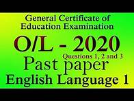 Video thumbnail for O/L English past papers with answers 2020 / O/L English
