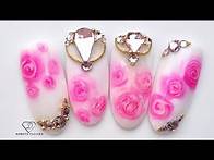 Video thumbnail for Easiest Roses Nail Art Ever 🌹🤗 Dotting tool and blooming gel rose nail art. Simple nail design
