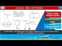 Video thumbnail for AS LEVEL PHYSICS 9702 PAPER 1|OCT/NOV 2023 | Paper 11 | 9702/11/O/N/23 | Full and Detaield Solution